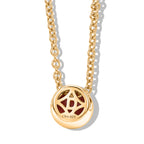 D'Joy Lab Grown Padparadscha-Saphir Anhänger mit Kette, ca. 50 cm 925 Silber 750 Gelbgold vermeil und Edelstahl 750 Gelbgold vermeil ca. 1.29 ct
