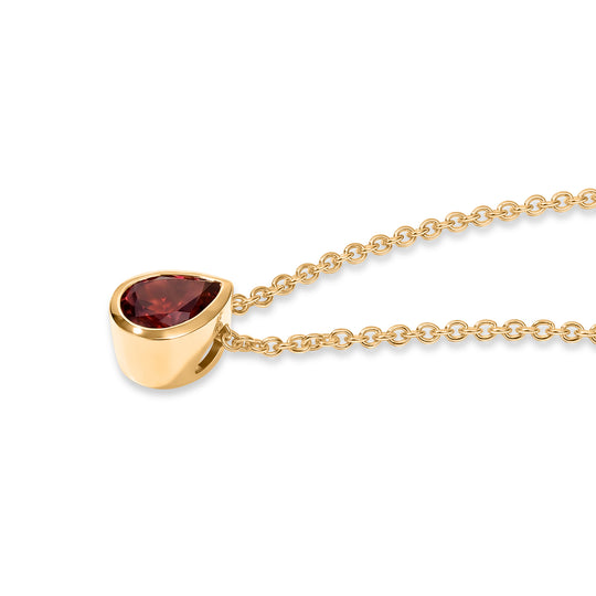 D'Joy Lab Grown Padparadscha-Saphir Anhänger mit Kette, ca. 50 cm 925 Silber 750 Gelbgold vermeil und Edelstahl 750 Gelbgold vermeil ca. 1.67 ct