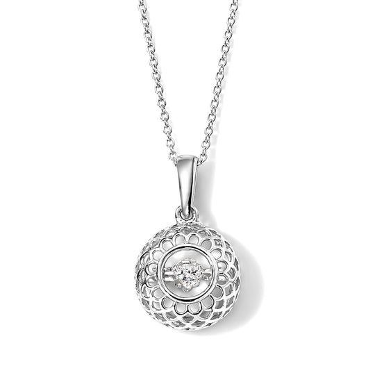 LUXURIANT DIAMOND - Lab Grown Diamant SI-GH Anhänger mit kette ca. 50 cm 925 Silber Rhodiniert ca. 0.13 ct
