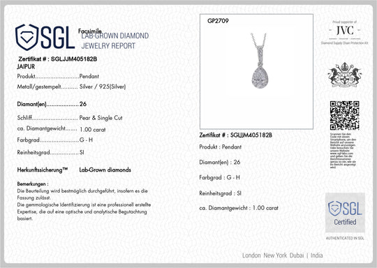 LUXURIANT DIAMOND - Lab Grown Diamant SI-GH Schmuckset ca. 50 cm 925 Silber Rhodiniert ca. 1.00 ct
