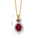 LUXURIANT DIAMOND - AAA Lab Grown Rubin, Mosambik Granat Schmuckset ca. 50 cm 925 Silber Gold ca. 3,19 ct.