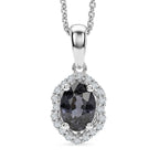 D'Joy AA Platin-Spinell, Moissanit AGI zertifiziert Schmuckset ca. 45 cm 925 Silber Rhodiniert ca. 1,08 ct.