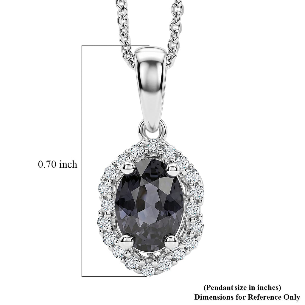 D'Joy AA Platin-Spinell, Moissanit AGI zertifiziert Schmuckset ca. 45 cm 925 Silber Rhodiniert ca. 1,08 ct.
