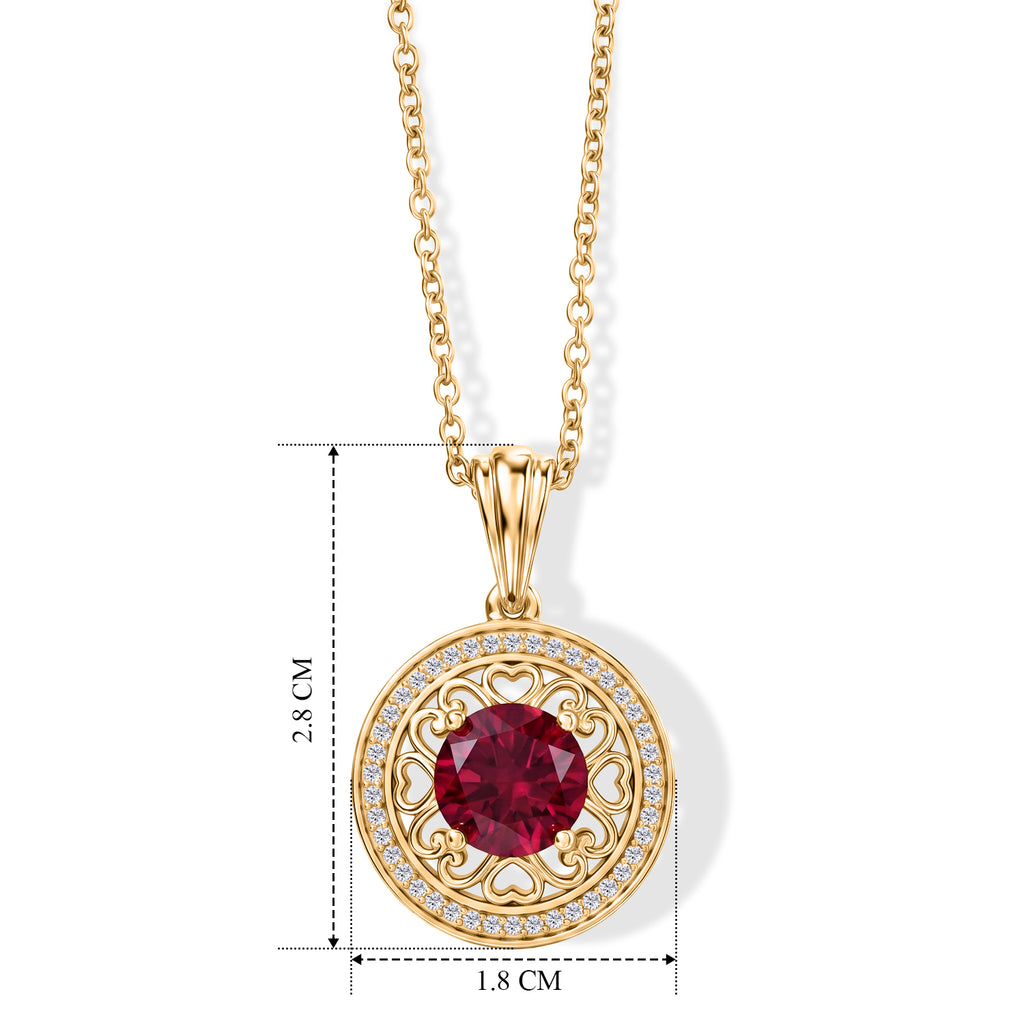 EVER TRUE AAA Lab Grown Rubin, Weißer Zirkon Schmuckset ca. 50 cm ca. 3,19 ct.
