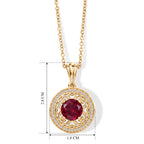 EVER TRUE AAA Lab Grown Rubin, Weißer Zirkon Schmuckset ca. 50 cm ca. 3,19 ct.