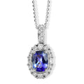 D'Joy AA Tansanit, Moissanit Schmuckset ca. 45 cm 925 Silber Rhodiniert ca. 1,84 ct.