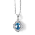 D'Joy AA Blauer Zirkon, Moissanit Schmuckset ca. 45 cm 925 Silber Rhodiniert ca. 2,32 ct.
