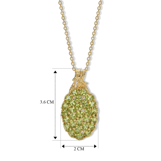 EverTrue Multi-Edelstein und Zirkon Cluster Bronze-Anhänger mit 50cm Edelstahl-Kette - 5,20 ct.