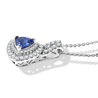D'Joy AA Tansanit, Moissanit AGI zertifiziert Schmuckset ca. 45 cm 925 Silber Rhodiniert ca. 1,75 ct.