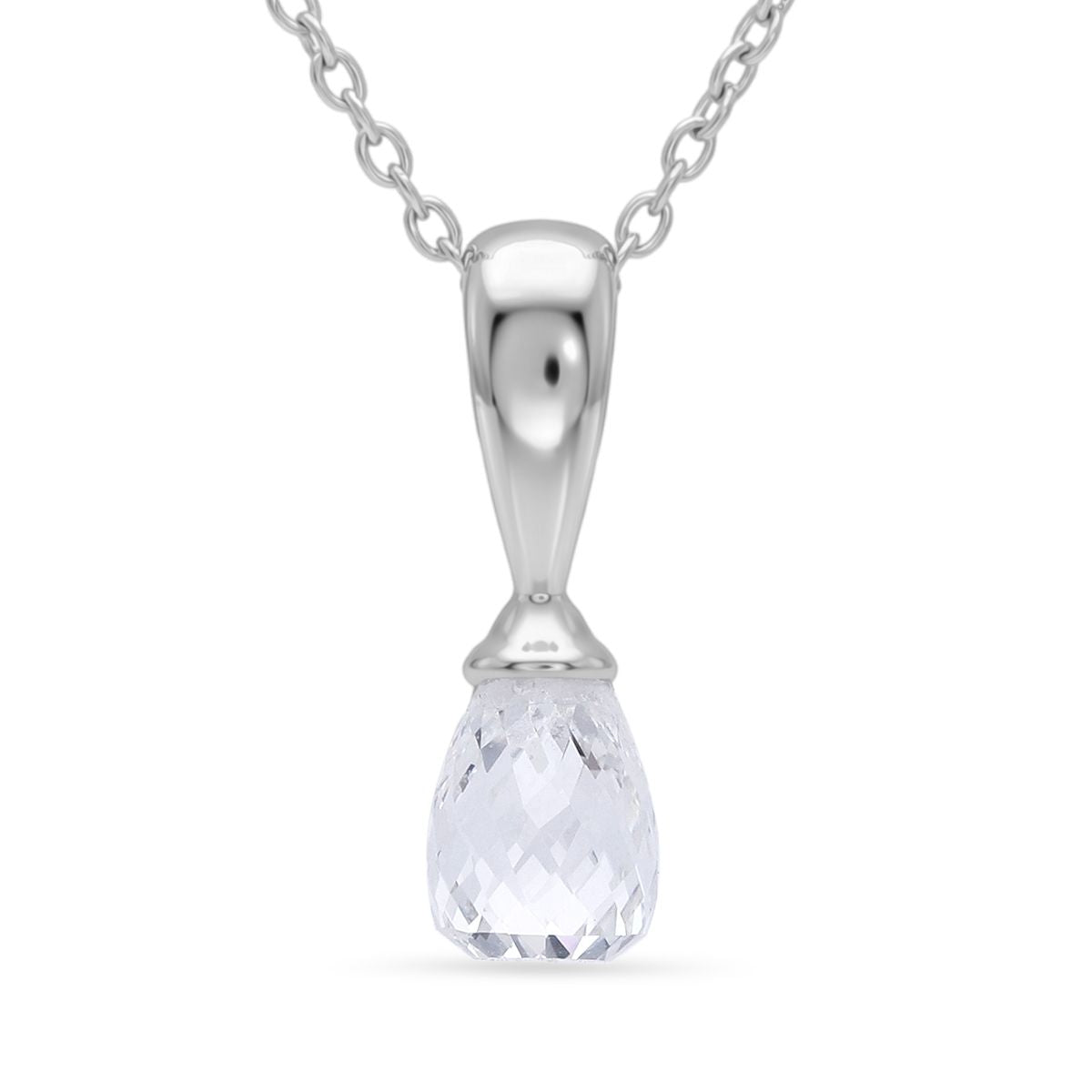 LUXURIANT DIAMOND - Lab Grown Diamant VS-EF (Briolette-Schliff) Schmuckset ca. 50 cm 925 Silber Rhodiniert ca. 1.06 ct