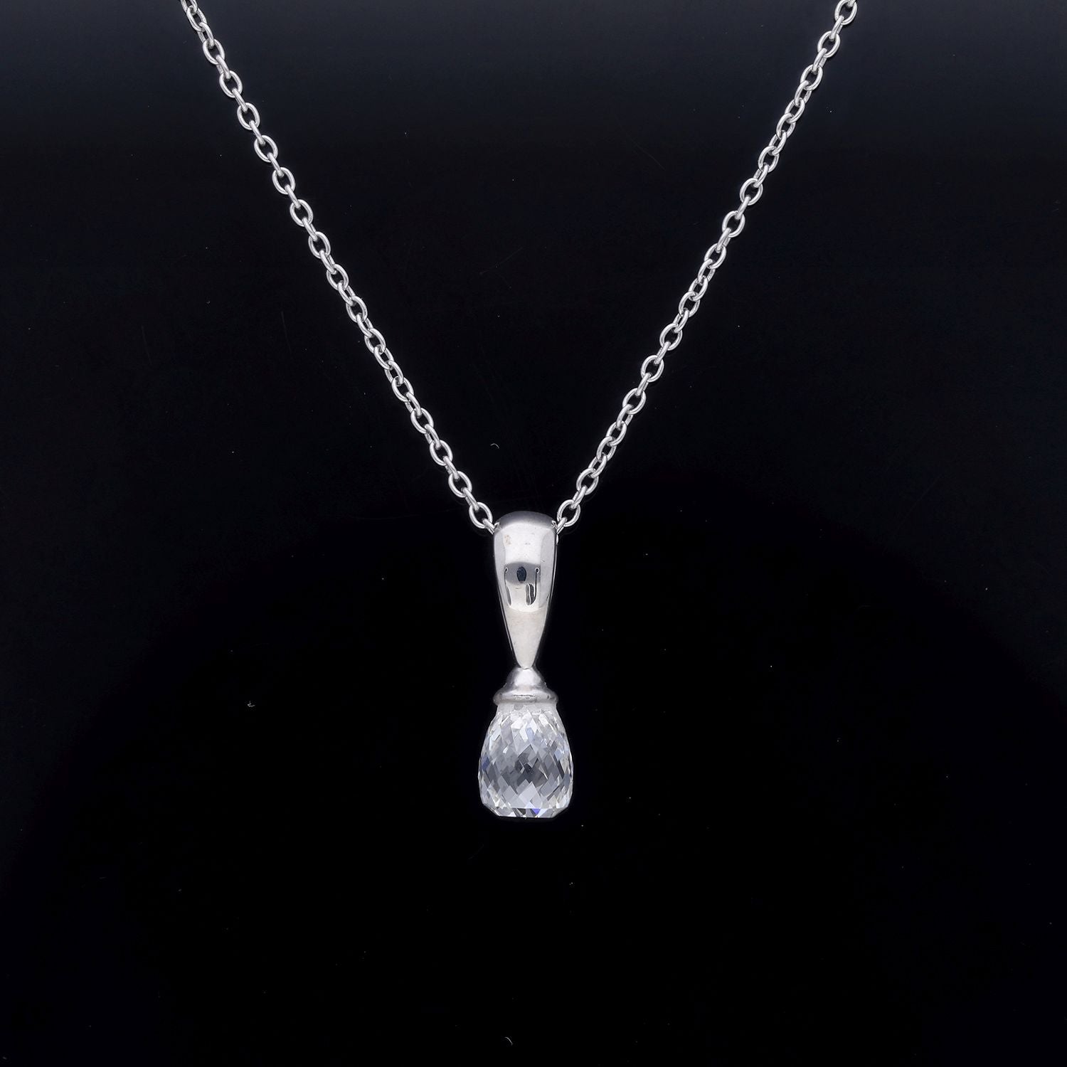 LUXURIANT DIAMOND - Lab Grown Diamant VS-EF (Briolette-Schliff) Schmuckset ca. 50 cm 925 Silber Rhodiniert ca. 1.06 ct