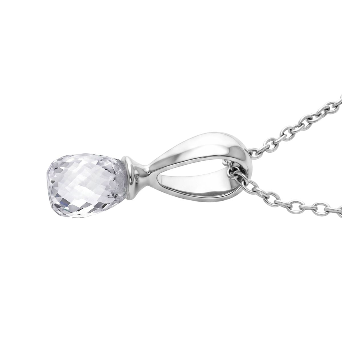 LUXURIANT DIAMOND - Lab Grown Diamant VS-EF (Briolette-Schliff) Schmuckset ca. 50 cm 925 Silber Rhodiniert ca. 1.06 ct
