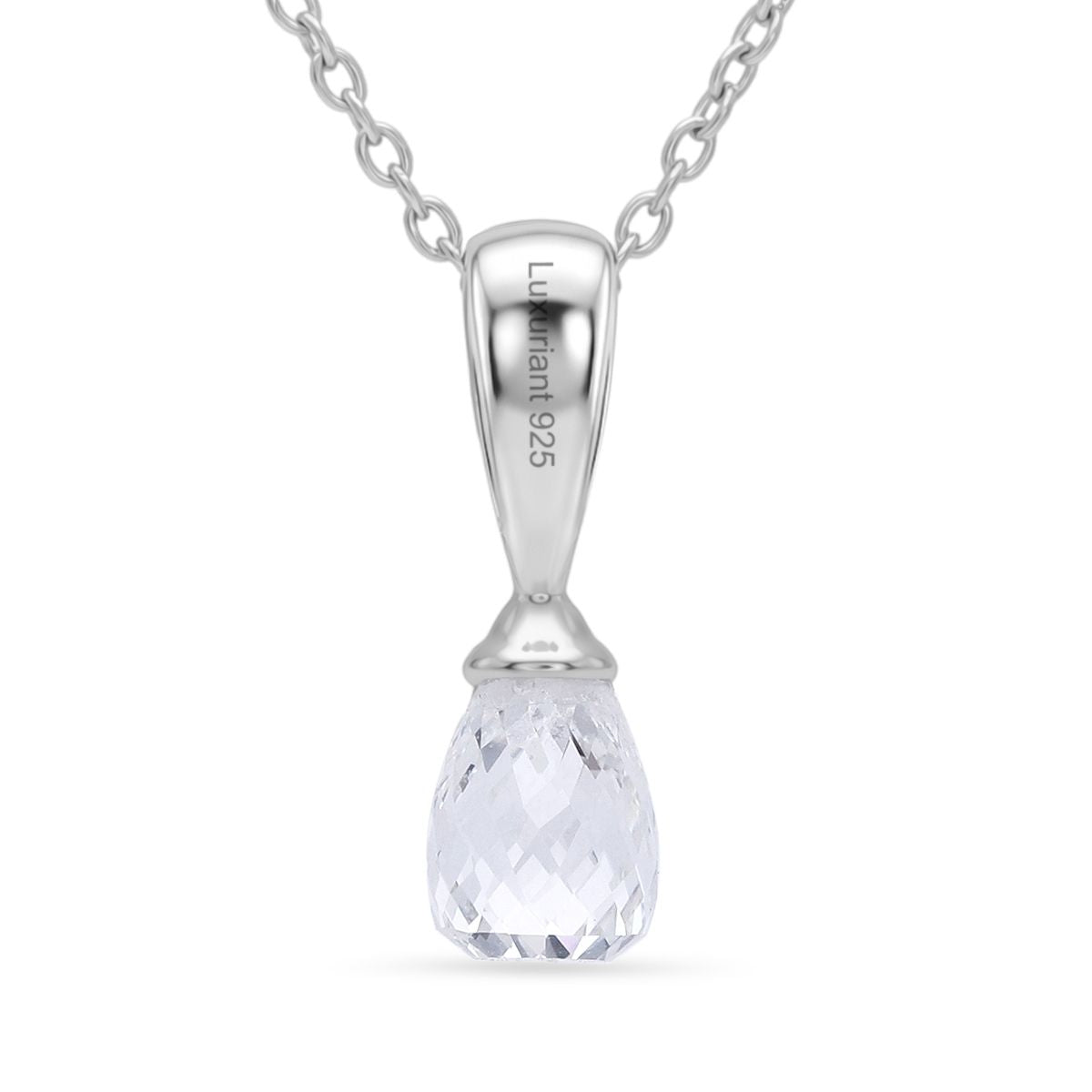 LUXURIANT DIAMOND - Lab Grown Diamant VS-EF (Briolette-Schliff) Schmuckset ca. 50 cm 925 Silber Rhodiniert ca. 1.06 ct