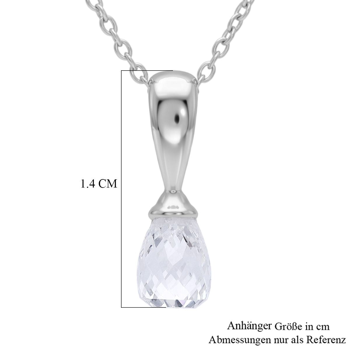 LUXURIANT DIAMOND - Lab Grown Diamant VS-EF (Briolette-Schliff) Schmuckset ca. 50 cm 925 Silber Rhodiniert ca. 1.06 ct