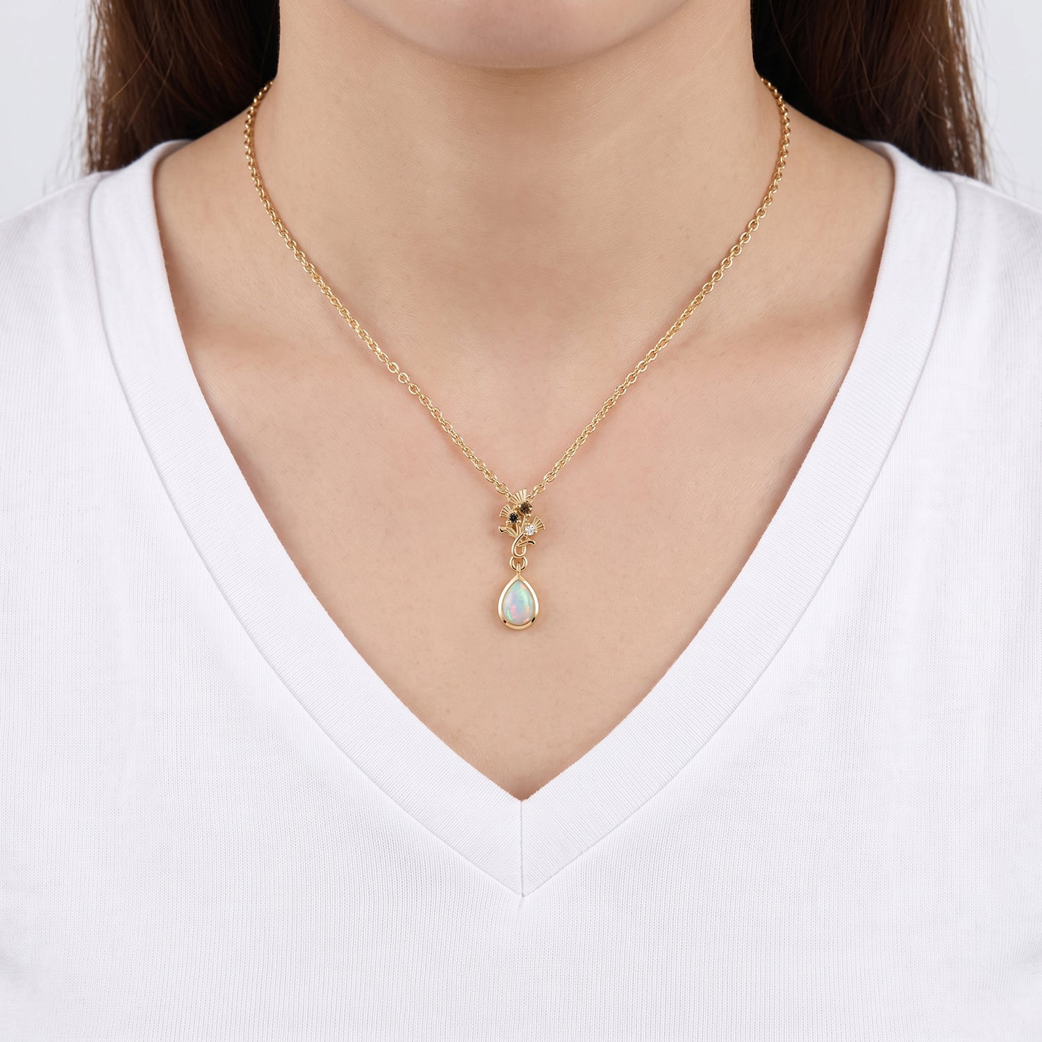 EVER TRUE AA Natürlicher, äthiopischer Welo Opal, Gelber Saphir Schmuckset ca. 50 cm ca. 0,58 ct.
