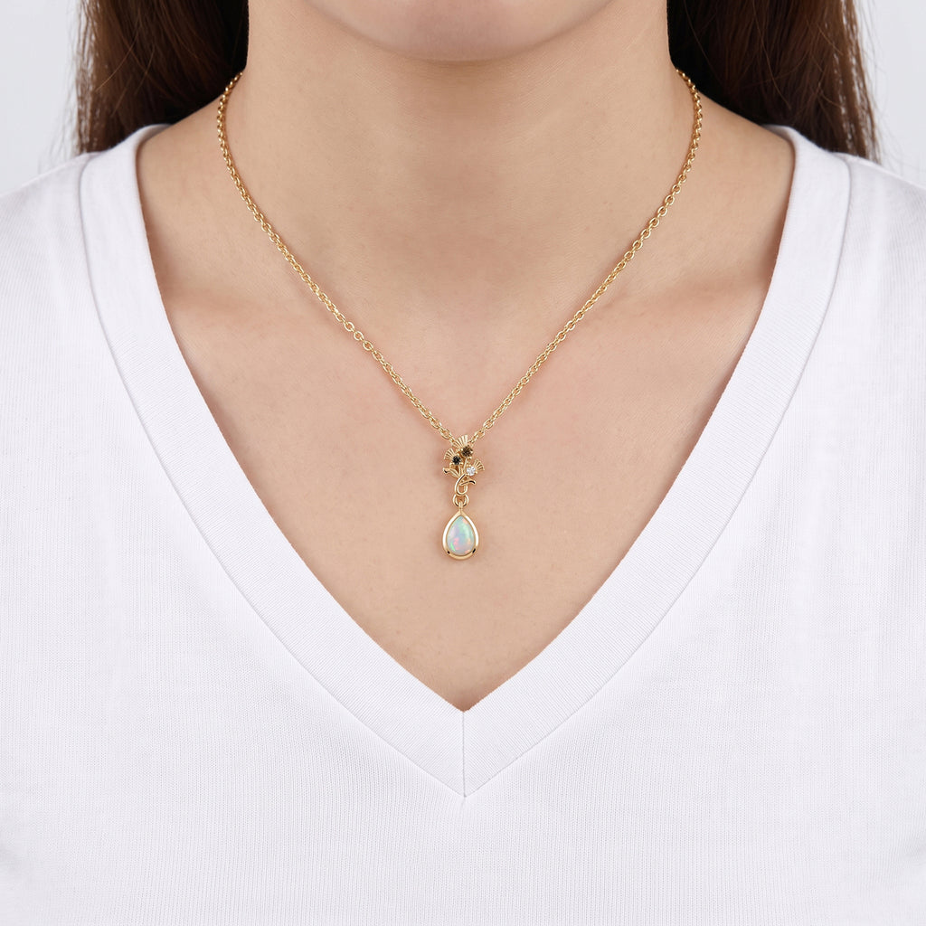 EVER TRUE AA Natürlicher, äthiopischer Welo Opal, Gelber Saphir Schmuckset ca. 50 cm ca. 0,58 ct.