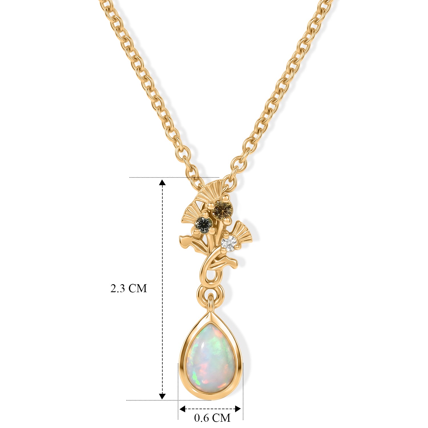 EVER TRUE AA Natürlicher, äthiopischer Welo Opal, Gelber Saphir Schmuckset ca. 50 cm ca. 0,58 ct.