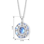 D'Joy Regenbogen Mondstein Schmuckset ca. 50 cm 925 Silber Rhodiniert ca. 6,97 ct.