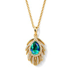 EVER TRUE Pfau Quarz Triplette, Weißer Zirkon Schmuckset ca. 50 cm ca. 2,56 ct.