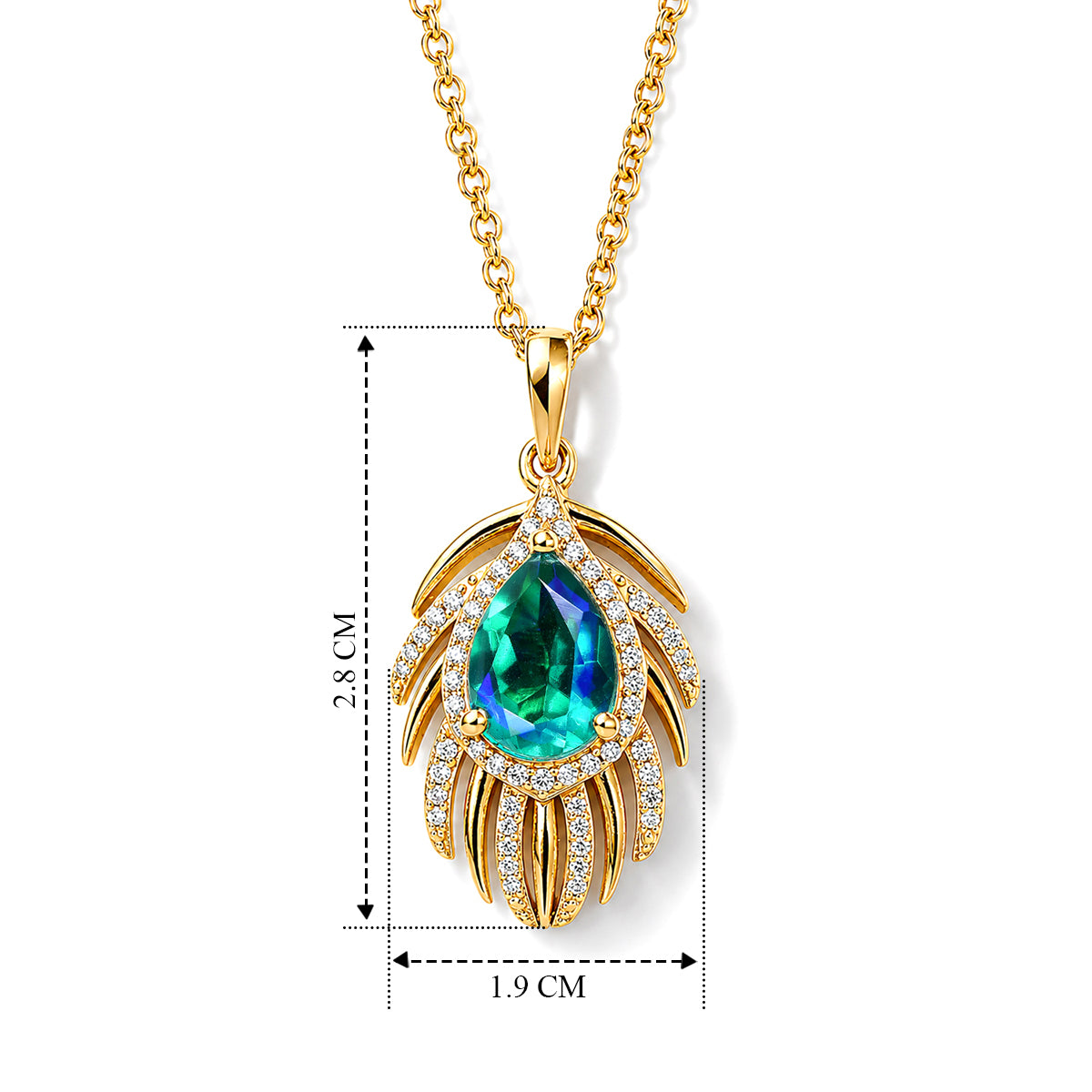 EVER TRUE Pfau Quarz Triplette, Weißer Zirkon Schmuckset ca. 50 cm ca. 2,56 ct.