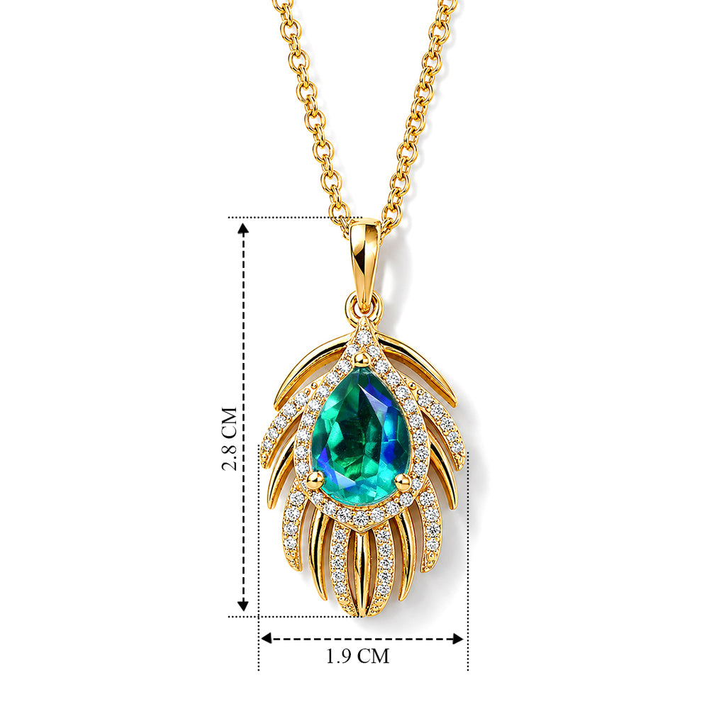 EVER TRUE Pfau Quarz Triplette, Weißer Zirkon Schmuckset ca. 50 cm ca. 2,56 ct.