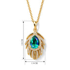 EVER TRUE Pfau Quarz Triplette, Weißer Zirkon Schmuckset ca. 50 cm ca. 2,56 ct.