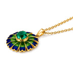 EVER TRUE Pfau Quarz Triplette Schmuckset ca. 50 cm ca. 2,75 ct.