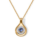 D'Joy AA Tansanit, Weißer Zirkon Schmuckset ca. 50 cm 925 Silber Gold ca. 0,43 ct.