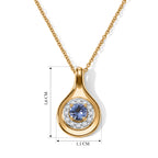 D'Joy AA Tansanit, Weißer Zirkon Schmuckset ca. 50 cm 925 Silber Gold ca. 0,43 ct.