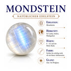 EVER TRUE Regenbogen Mondstein Schmuckset ca. 50 cm ca. 9,60 ct.