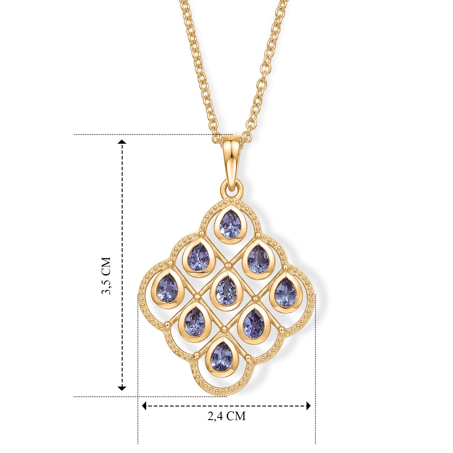 EVER TRUE AA Tansanit Schmuckset ca. 50 cm ca. 1,47 ct.