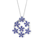 D'Joy Tansanit Schmuckset ca. 50 cm 925 Silber Rhodiniert ca. 6.01 ct