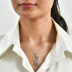 D'Joy Tansanit Schmuckset ca. 50 cm 925 Silber Rhodiniert, 925 Silber Rhodiniert und 750 Gelbgold Vermeil ca. 1,98 ct.