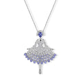 D'Joy Tansanit Schmuckset ca. 50 cm 925 Silber Rhodiniert ca. 5,62 ct.