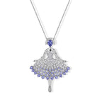 D'Joy Tansanit Schmuckset ca. 50 cm 925 Silber Rhodiniert ca. 5,62 ct.