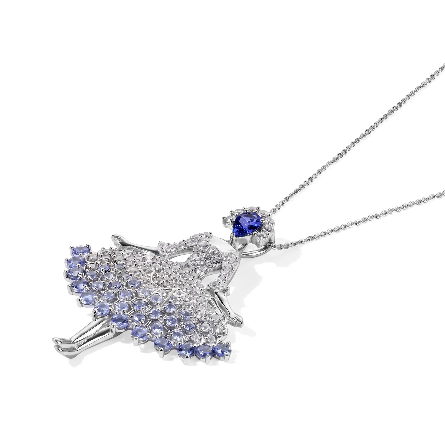 D'Joy Tansanit Schmuckset ca. 50 cm 925 Silber Rhodiniert ca. 5,62 ct.