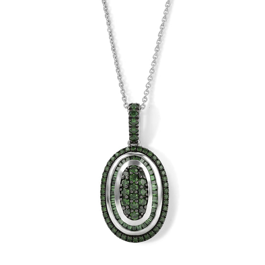 D'Joy Grüner Diamant Schmuckset ca. 50 cm 925 Silber Rhodiniert ca. 1.03 ct