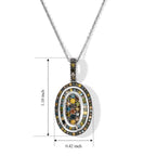 D'Joy Natürlicher Champagner Diamant, Blauer Diamant Schmuckset ca. 50 cm 925 Silber Rhodiniert ca. 0,95 ct.