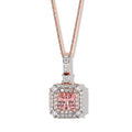 D'Joy AA Rosa Morganit, Moissanit AGI zertifiziert Schmuckset ca. 45 cm 925 Silber 750 Roségold vermeil ca. 1,54 ct.