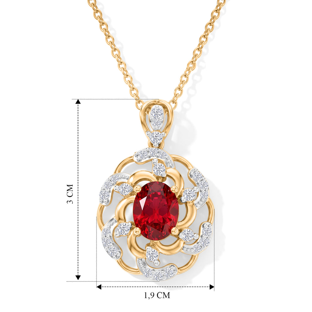 D'Joy Rubin-Feuer-Triplett-Quarz., Weißer Zirkon Schmuckset ca. 50 cm 925 Silber 750 Vergoldet und Edelstahl 750 Vergoldet ca. 2,94 ct.