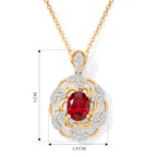 D'Joy Rubin-Feuer-Triplett-Quarz., Weißer Zirkon Schmuckset ca. 50 cm 925 Silber 750 Vergoldet und Edelstahl 750 Vergoldet ca. 2,94 ct.