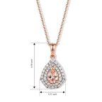 D'Joy AA Rosa Morganit, Moissanit Schmuckset ca. 45 cm 925 Silber 750 Roségold vermeil ca. 1,17 ct.