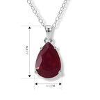D'Joy Afrikanischer Rubin (Fissure gefüllt) Schmuckset ca. 45 cm 925 Silber Rhodiniert ca. 7,09 ct.