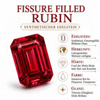D'Joy Afrikanischer Rubin (Fissure gefüllt) Schmuckset ca. 45 cm 925 Silber Rhodiniert ca. 7,09 ct.