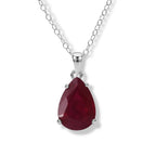 D'Joy Afrikanischer Rubin (Fissure gefüllt) Schmuckset ca. 45 cm 925 Silber Rhodiniert ca. 7,09 ct.