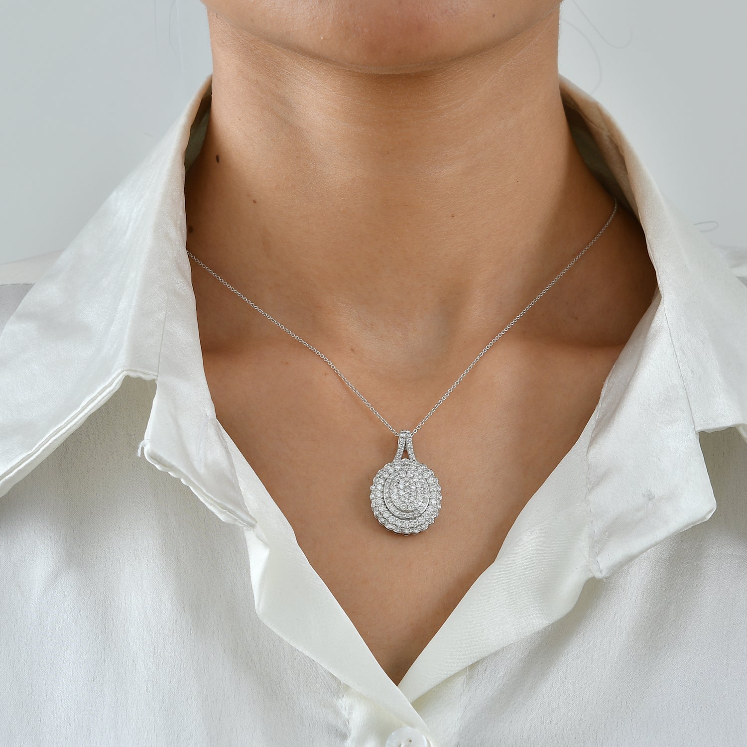 LUXURIANT DIAMOND - Lab Grown Diamant SGL zertifiziert SI-GH Schmuckset ca. 50 cm 925 Silber Rhodiniert ca. 2,02 ct.
