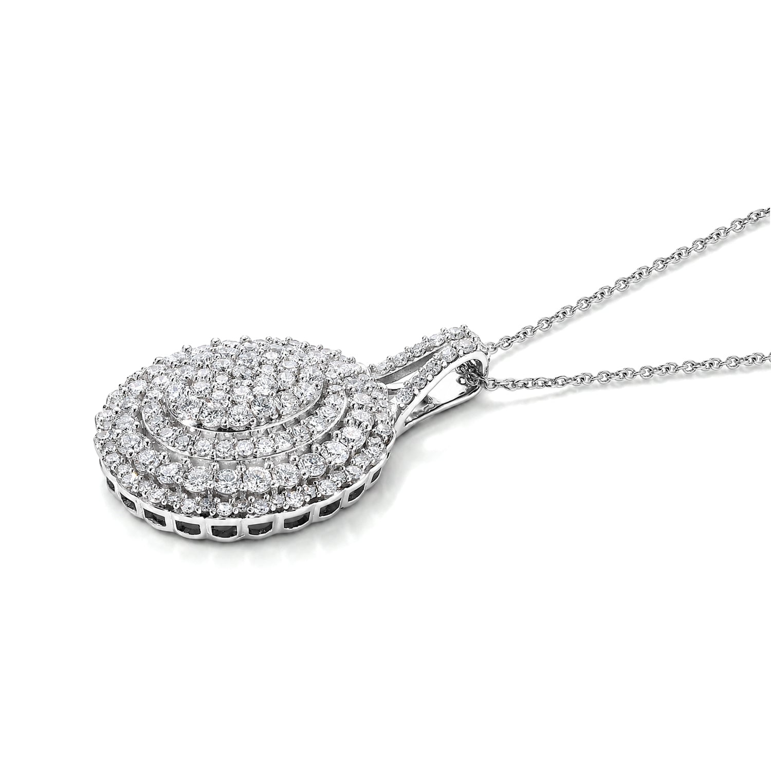 LUXURIANT DIAMOND - Lab Grown Diamant SGL zertifiziert SI-GH Schmuckset ca. 50 cm 925 Silber Rhodiniert ca. 2,02 ct.