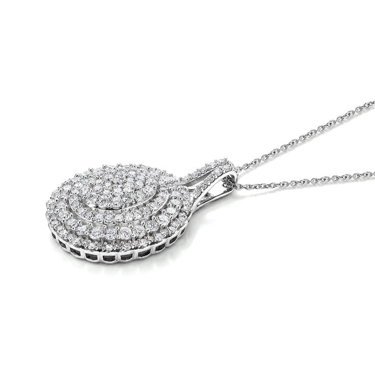 LUXURIANT DIAMOND - Lab Grown Diamant SGL zertifiziert SI-GH Schmuckset ca. 50 cm 925 Silber Rhodiniert ca. 2,02 ct.