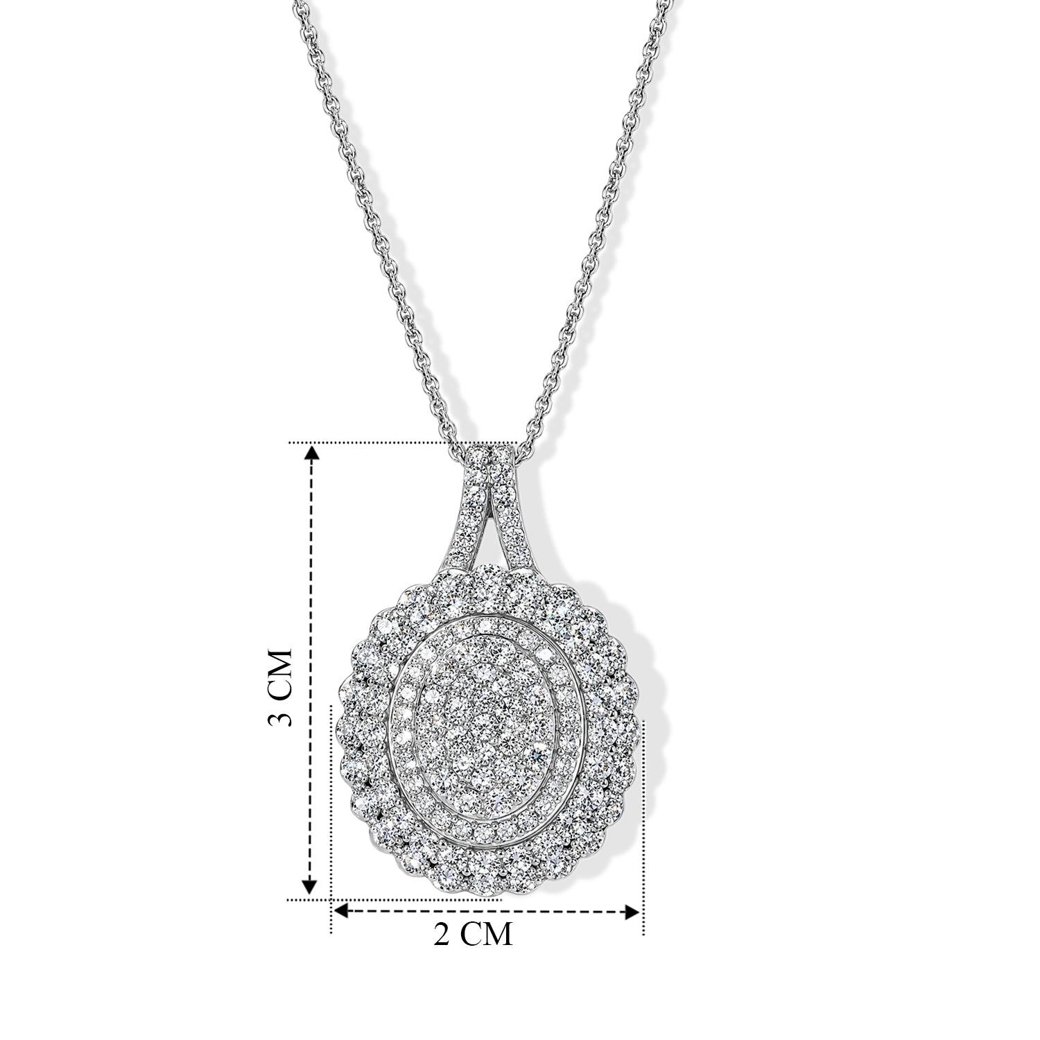 LUXURIANT DIAMOND - Lab Grown Diamant SGL zertifiziert SI-GH Schmuckset ca. 50 cm 925 Silber Rhodiniert ca. 2,02 ct.