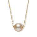 D'Joy AAA Goldene Südsee Perle (12-13 mm) Schmuckset ca. 45 cm 925 Silber 750 Gelbgold vermeil